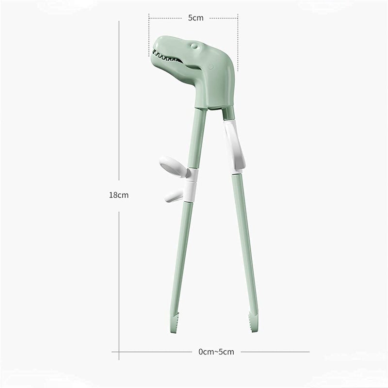 crayfomo Dinosaur Training Chopsticks,2pcs Chopsticks For Kids ,Reusable Chopsticks Learning Chopstick Helper,Pink+Green - Image 5